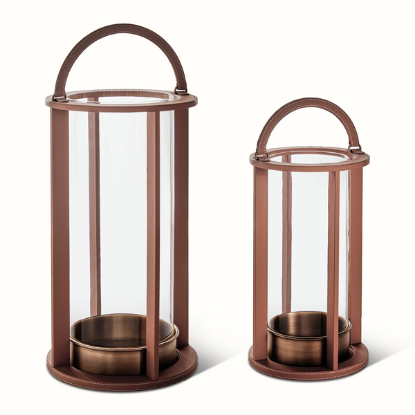 Leather Stitched Lantern