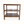 Tiered oak-look table with two shelves and open sides, distressed brown finish
