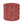 Red patterned upholstered indoor pouf with round top and cylindrical shape