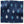 Blue geometric patterned fabric square swatch with diamond and teardrop motifs