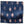 Geometric patterned pillow cover in blue with pink diamond motifs
