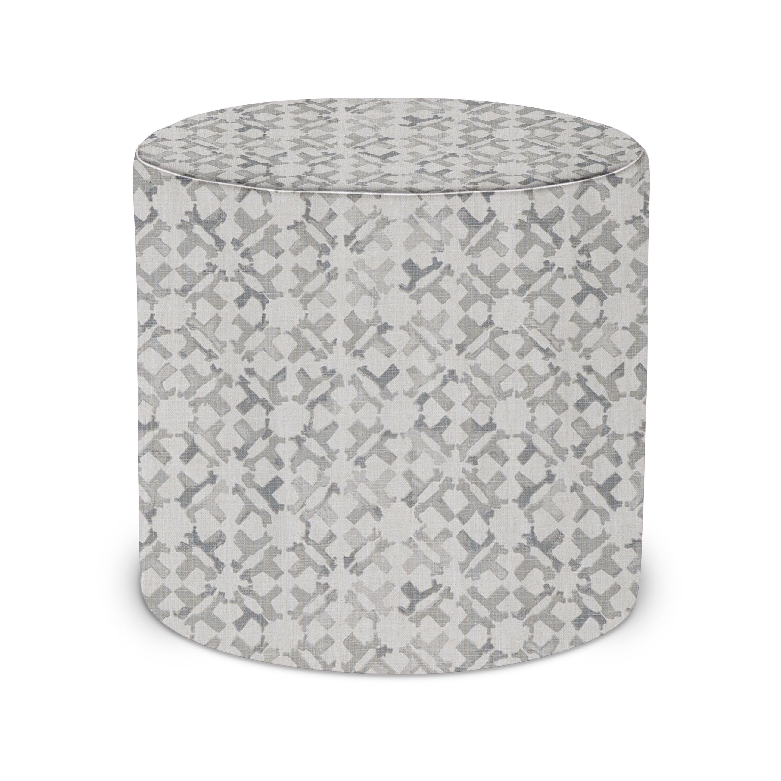 Indoor Pouf in Peter Dunham Textiles Orcha in Ash