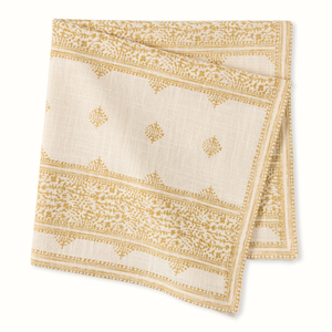 Peter Dunham + Hudson Grace Golden Yellow Fez Stripe Natural Printed Napkin