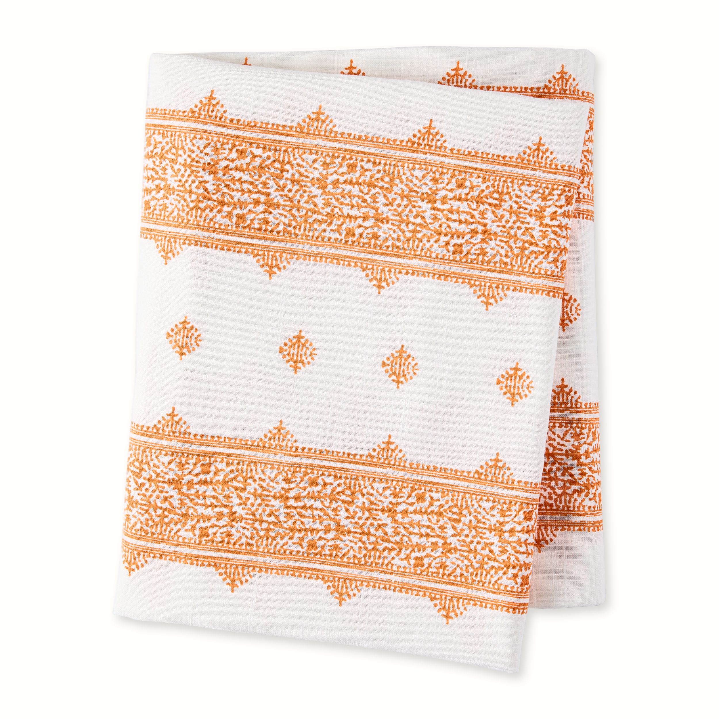 Pre-Order Peter Dunham + Hudson Grace Orange Fez Stripe Printed Tablecloth