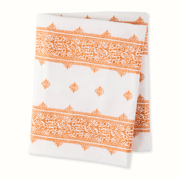 Pre-Order Peter Dunham + Hudson Grace Orange Fez Stripe Printed Tablecloth