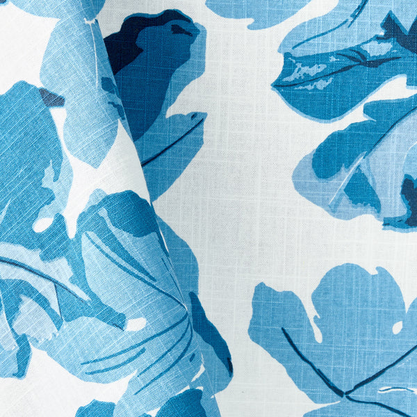 Peter Dunham + Hudson Grace Blue Fig Leaf Printed Tablecloth