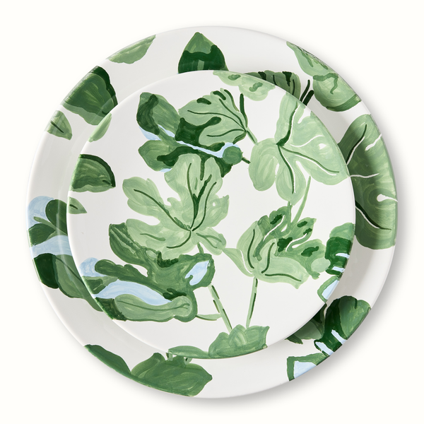 Peter Dunham + Hudson Grace Hand-Painted Green Fig Dinner Plate
