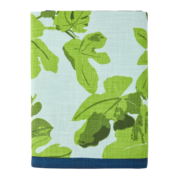 Peter Dunham + Hudson Grace Green Fig Leaf Printed Tablecloth