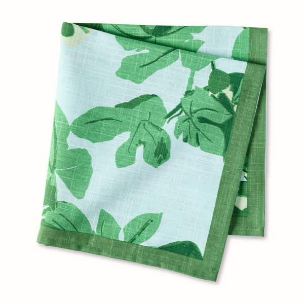 Pre-Order Peter Dunham + Hudson Grace Green Fig Printed Pale Blue Napkin