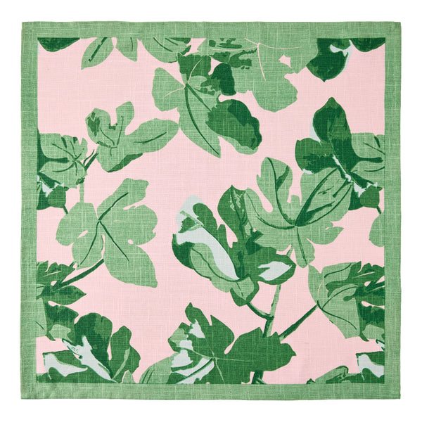 Pre-Order Peter Dunham + Hudson Grace Green Fig Printed Pale Pink Napkin