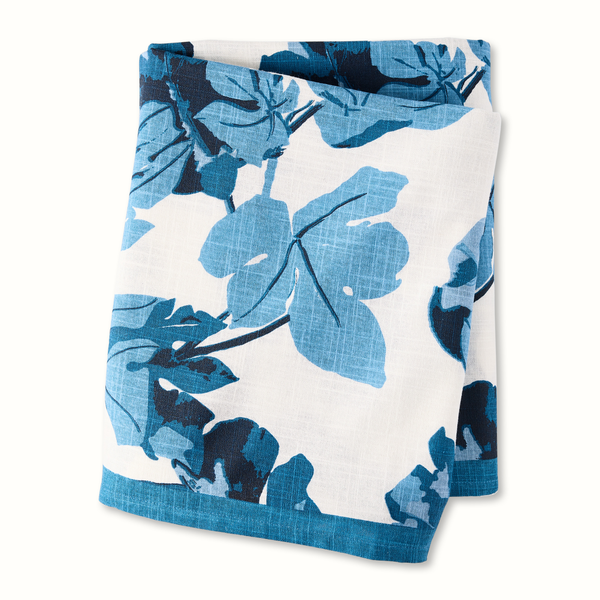 Pre-Order Peter Dunham + Hudson Grace Blue Fig Leaf Printed Tablecloth