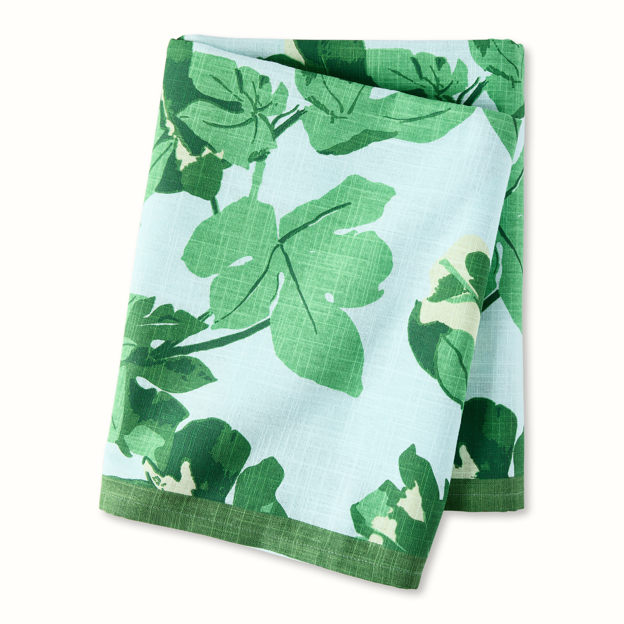 Pre-Order Peter Dunham + Hudson Grace Green Fig Leaf Pale Blue Printed Tablecloth