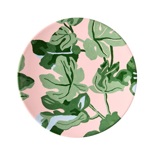 Peter Dunham + Hudson Grace Hand-Painted Green Fig Pink Salad Plate