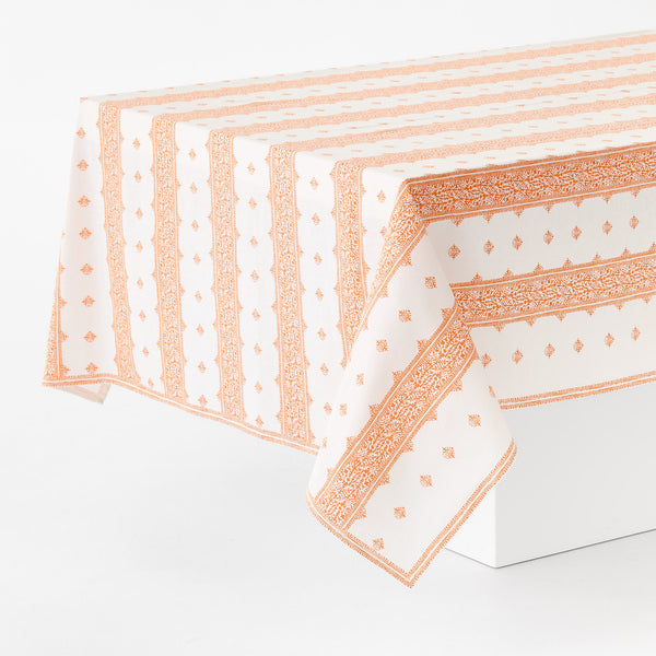 Peter Dunham + Hudson Grace Orange Fez Stripe Printed Tablecloth
