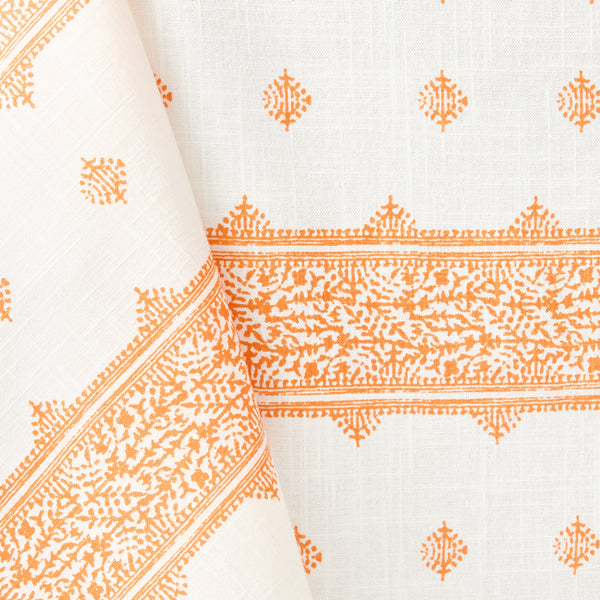 Peter Dunham + Hudson Grace Orange Fez Stripe Printed Tablecloth