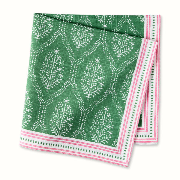 Pre-Order Peter Dunham + Hudson Grace Green Jaali Printed Napkin