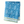 Blue jaali printed tablecloth with white floral lattice, green striped and dotted border