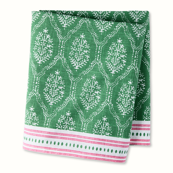Pre-Order Peter Dunham + Hudson Grace Green Jaali Printed Tablecloth