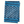 Blue printed runner rug with repeating gear-like medallion motifs and border stripes