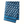Blue printed tablecloth with white paisley teardrop motifs and striped border