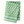 Green printed tablecloth with white paisley medallions and striped border.