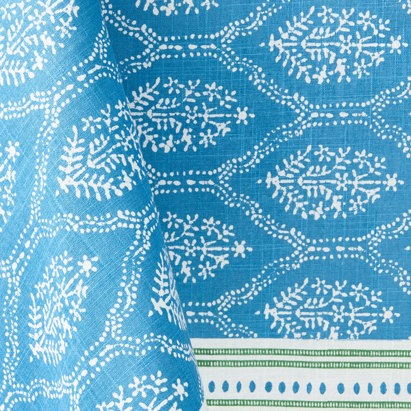 Peter Dunham + Hudson Grace Blue Jaali Printed Tablecloth