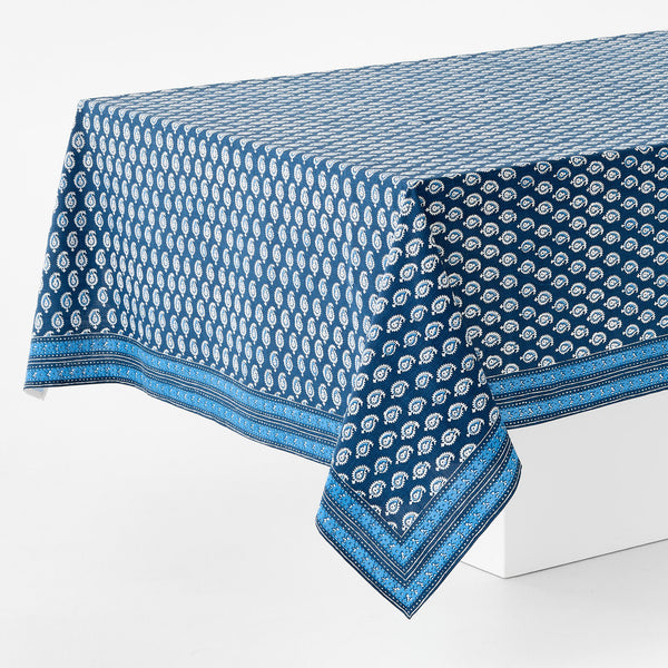 Peter Dunham + Hudson Grace Blue Janpath Printed Tablecloth