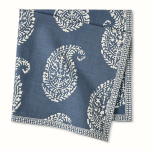 Peter Dunham + Hudson Grace Kashmir Paisley Indigo Blue Printed Napkin