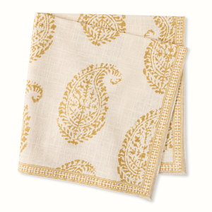 Peter Dunham + Hudson Grace Kashmir Paisley Golden Yellow Printed Napkin