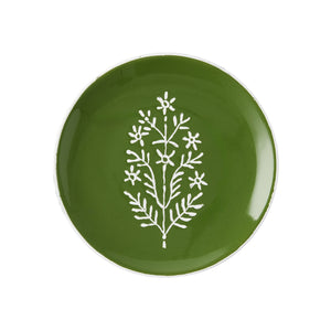 Peter Dunham + Hudson Grace Olive Green Jaali Appetizer Plate
