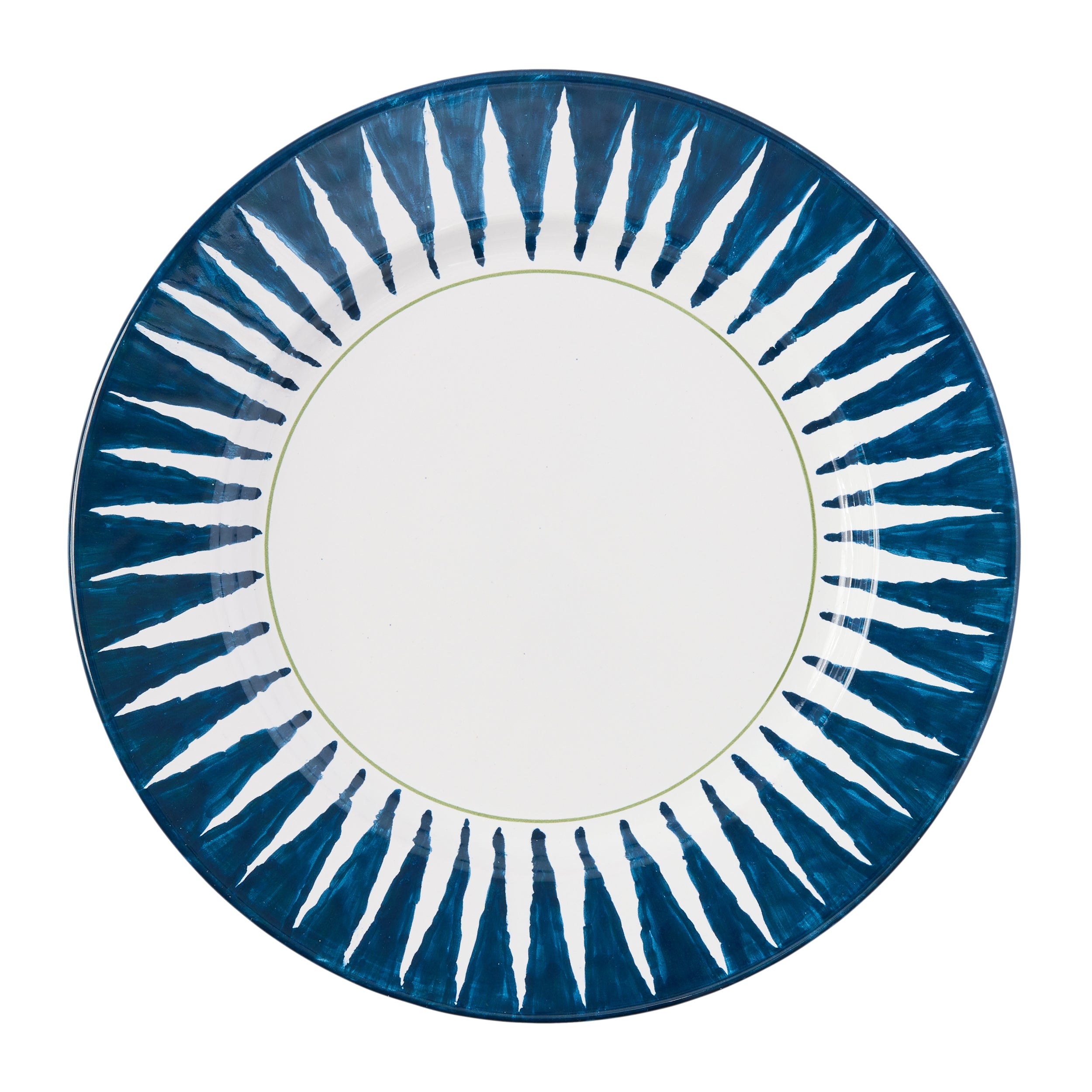 Peter Dunham + Hudson Grace  Indigo Blue Sunburst Dinner Plate