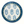 Blue-rimmed salad plate with blue botanical sprigs on white center and green outline