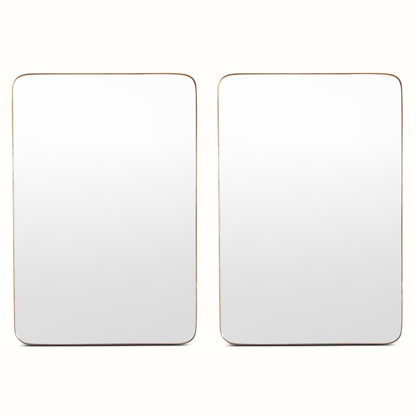 Pair of Brass Framed Wall Mirrors