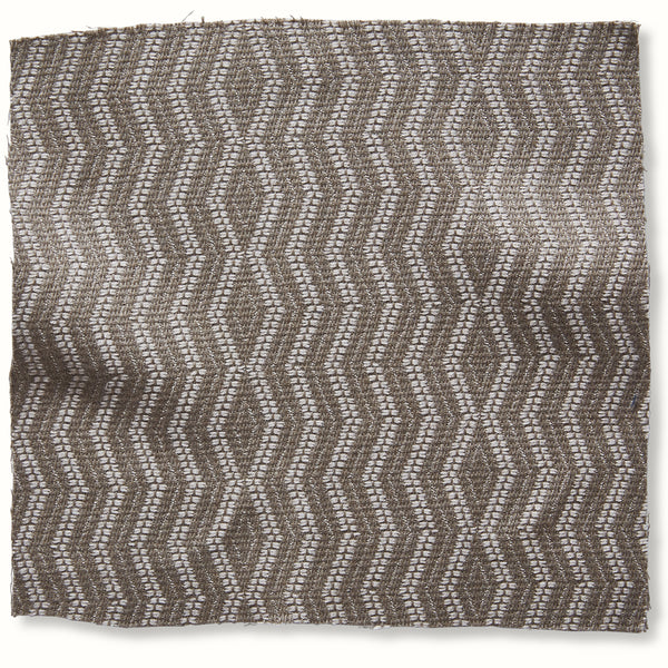 Outdoor throw pillow in stone with natural wavy stripe pattern