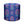 Indoor fabric pouf in dark blue with pink floral pattern, rounded cylinder