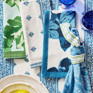 Pre-Order Peter Dunham + Hudson Grace Blue Fez Stripe Printed Tablecloth