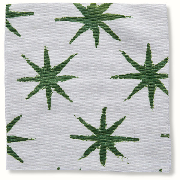 Indoor/Outdoor Pouf in Peter Dunham Textiles Starstruck Green