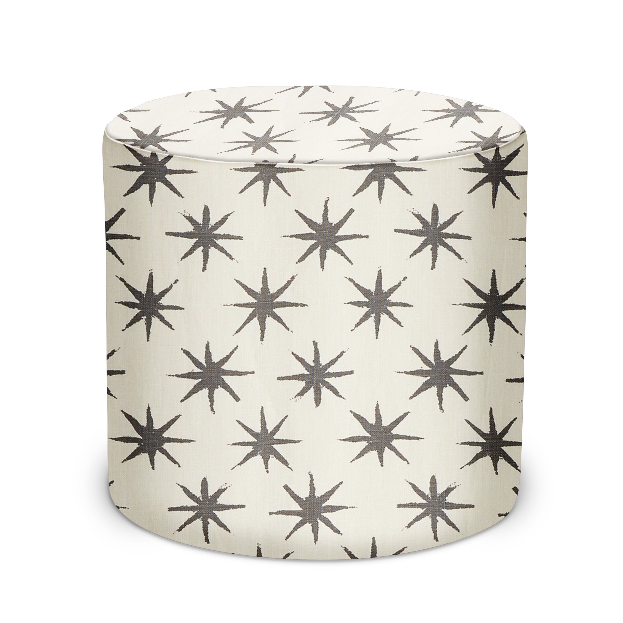 Indoor Pouf in Peter Dunham Textiles Starstruck in Charcoal