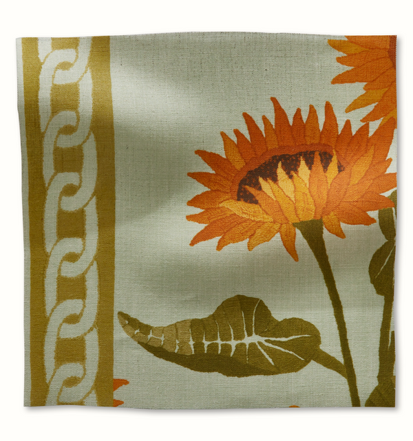 Peter Dunham Textiles Sunflower Vine in Sky Pillow