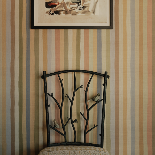 Pair of Faux Bois Metal Side Chairs