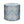 Indoor pouf ottoman with light mist fabric and blue geometric pattern