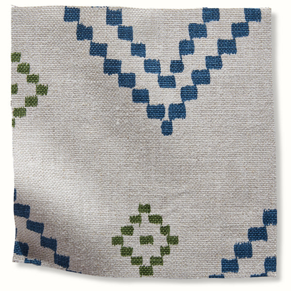 Peter Dunham Textiles Taj in Indigo/Green Pillow