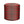 Red and charcoal indoor pouf with striped woven fabric and cylindrical top