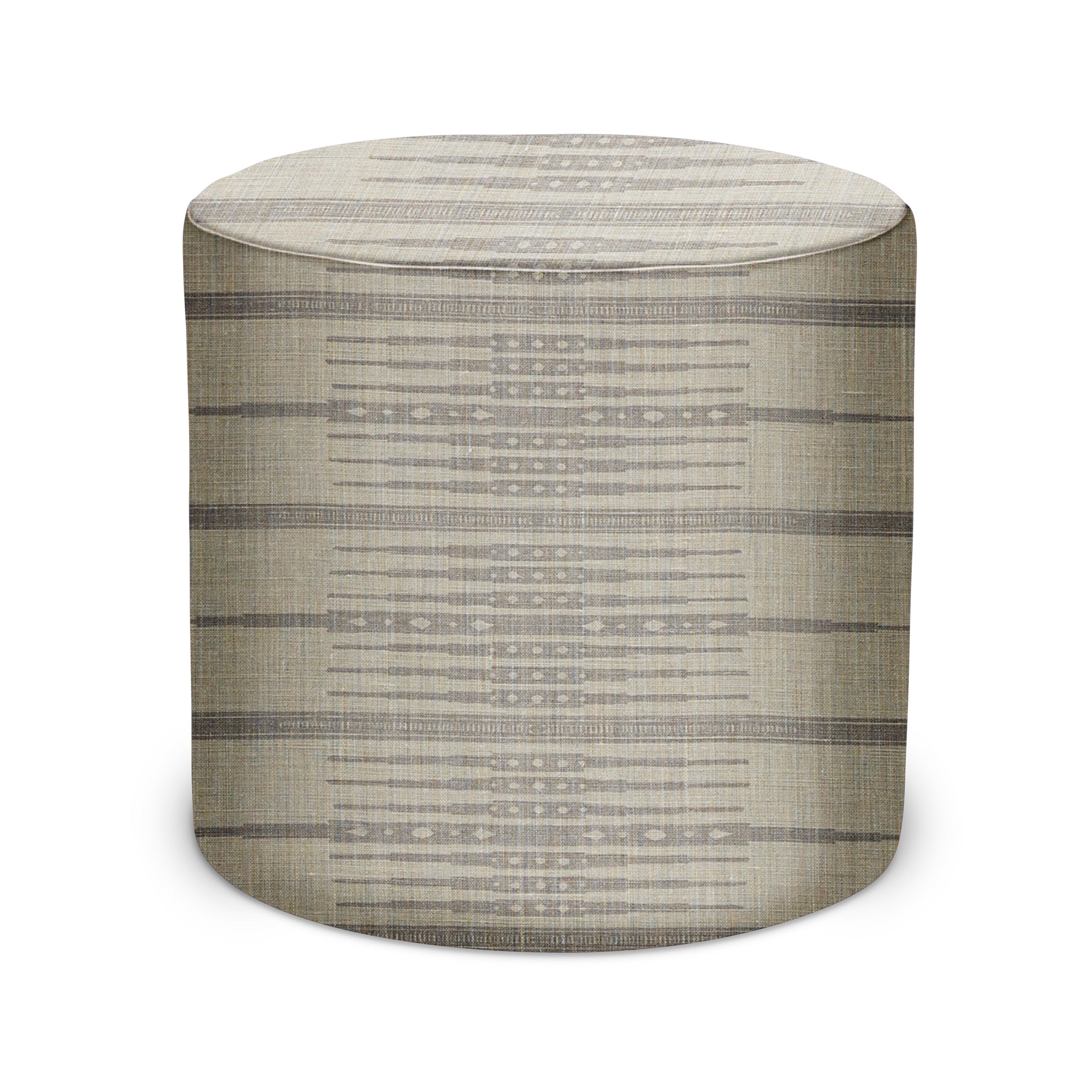 Indoor Pouf in Peter Dunham Textiles Tangiers in Ash/Gray