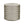 Indoor pouf ottoman with cylindrical linen-like ash and gray striped fabric top