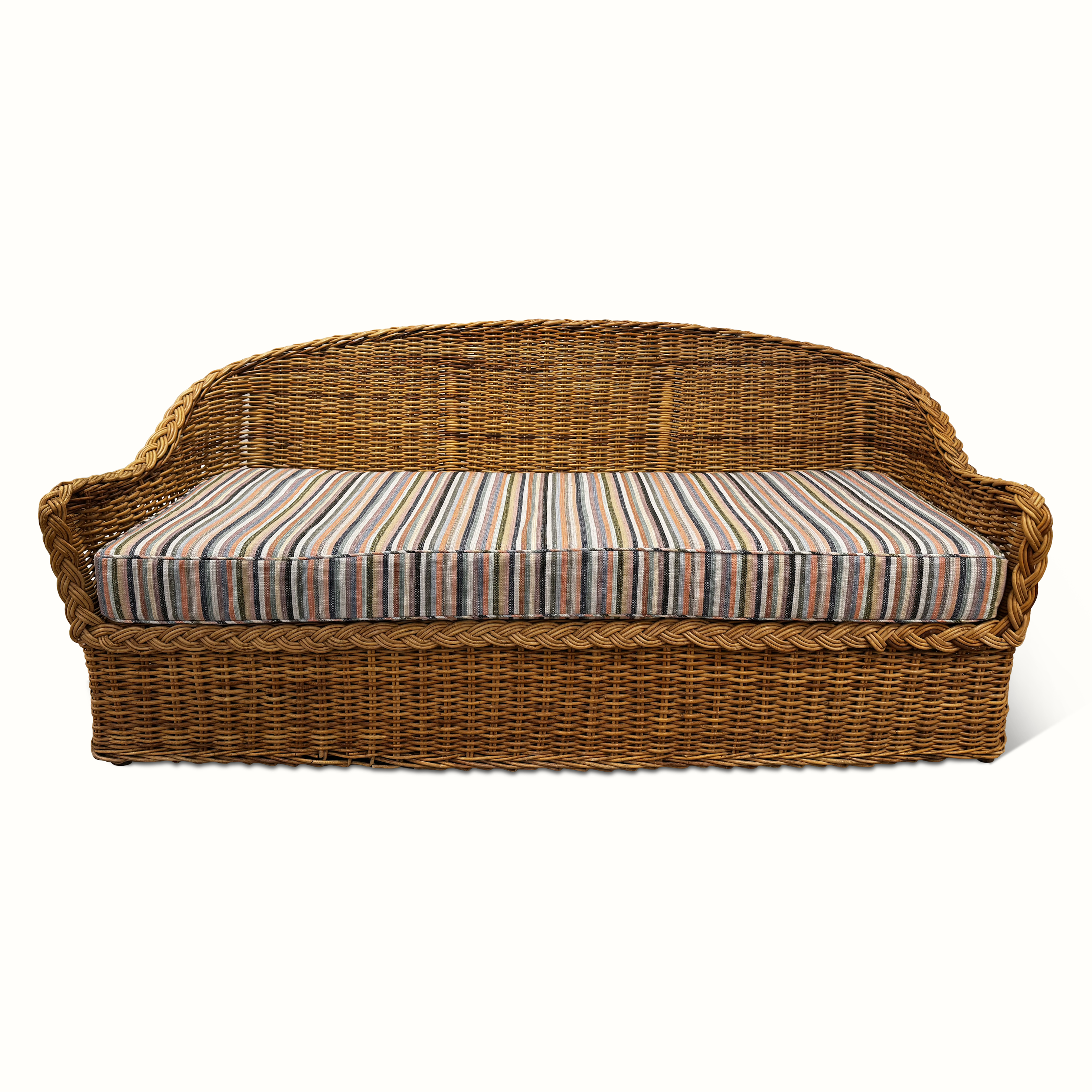Wicker Sofa with Espadrille Cushion