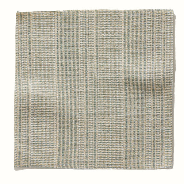 Ocean blue and cream striped woven indoor/outdoor pillow cover