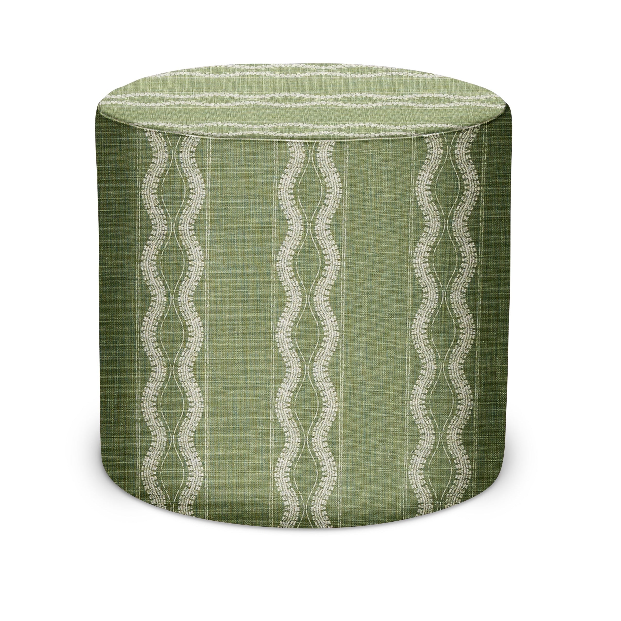 Indoor Pouf in Peter Dunham Textiles Zanzibar in Green