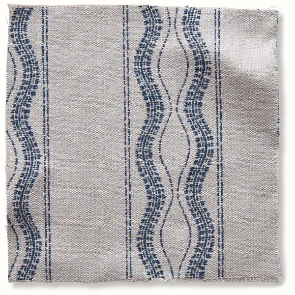 Peter Dunham Textiles Outdoor Zanzibar in Natural/Blue Pillow
