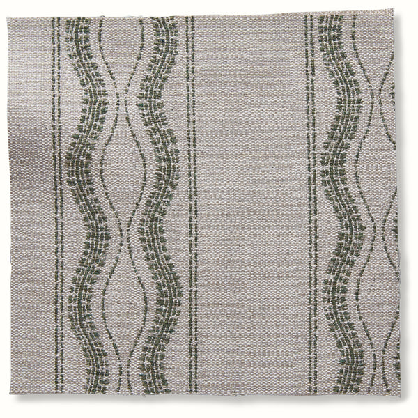 Indoor/Outdoor Pouf in Peter Dunham Textiles Zanzibar Natural/Moss
